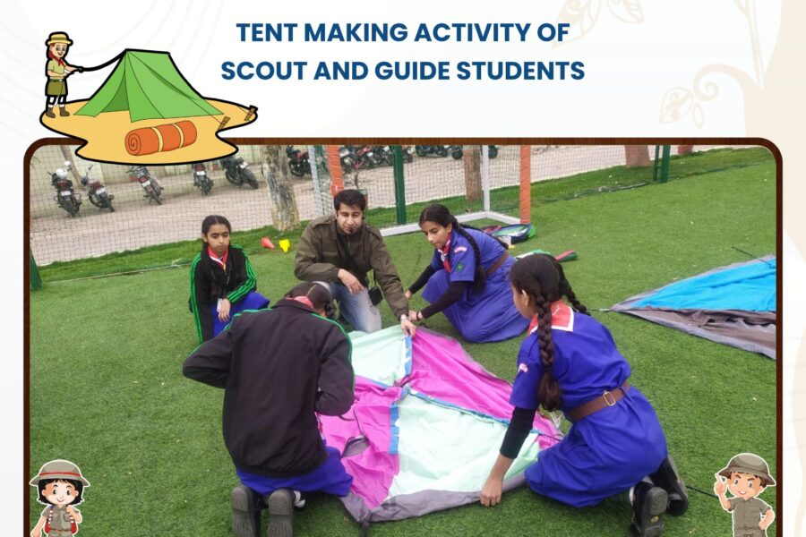 Tent Making Activity of Scout and Guide Students