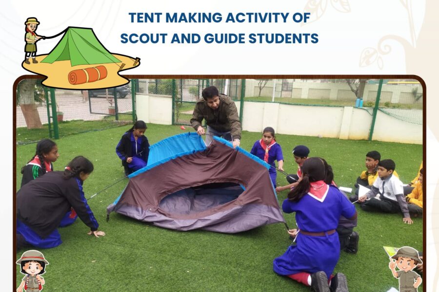 Tent Making Activity of Scout and Guide Students